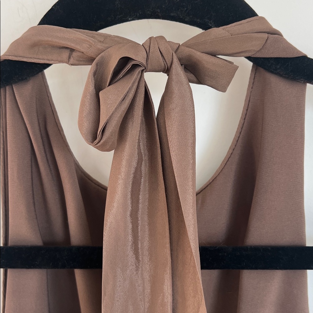 🕶️Vince Camuto Teal Taupe Black Halter colorblock dress 14 - Picture 5 of 10